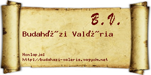 Budaházi Valéria névjegykártya