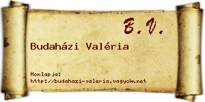 Budaházi Valéria névjegykártya